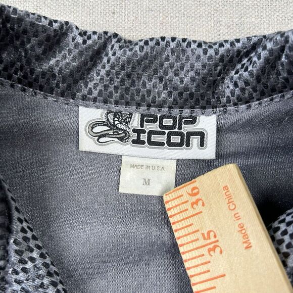 Vintage Pop Icon Shirt‎ Mens M Y2K Rave Disco Textured Stretch Velvet Gadzooks - Picture 3 of 7